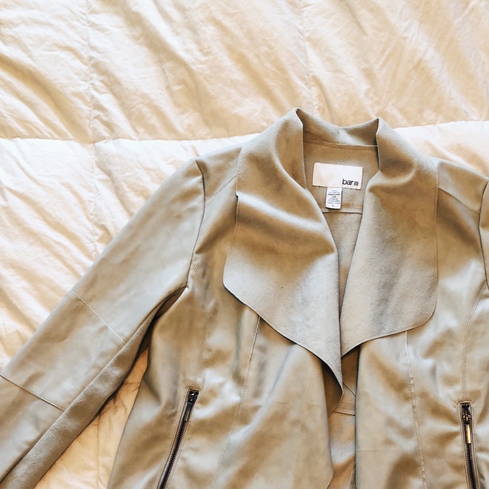 Bar III Trendy faux leather statement jacket